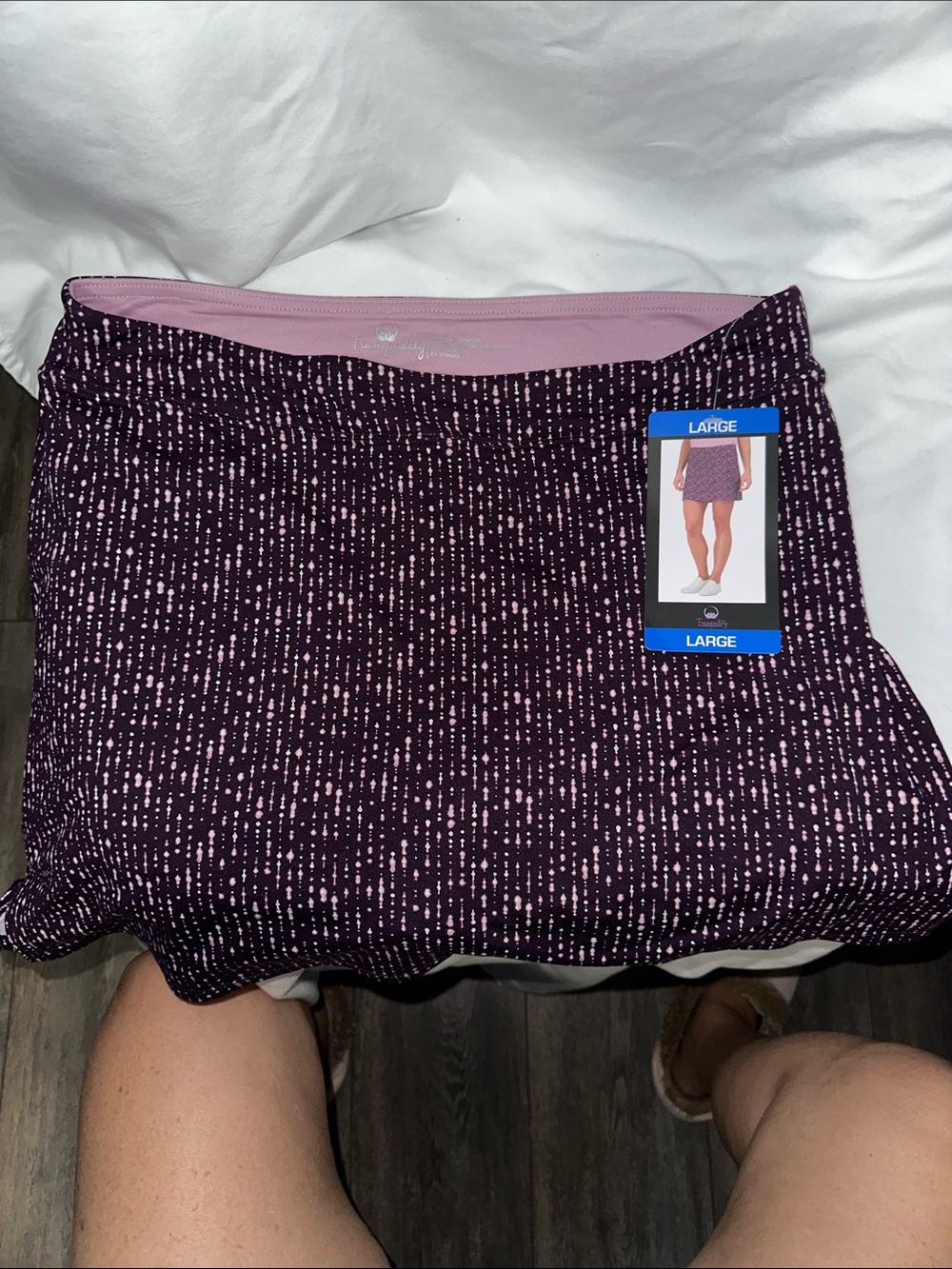 Tranquility by Colorado Clothing Purple Printed Mini Skort with Pink Lining